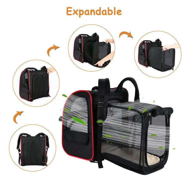 Himimi Expandable Pet Carrier Backpack For Small Cats Dogs, Dog Carrier  Backpack With Breathable Mesh For Travel Hiking Camping, Hold Pets Under 18  Lbs