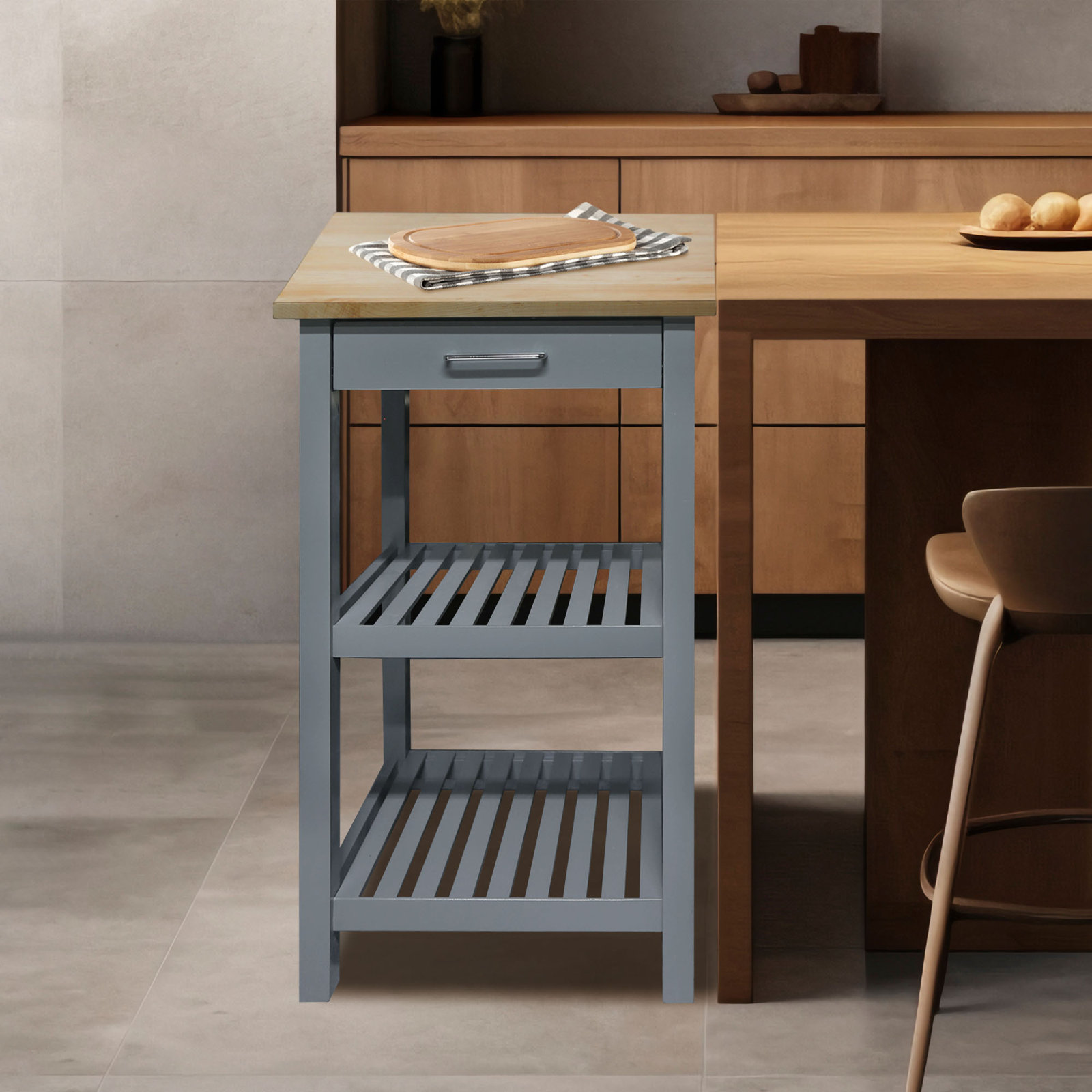 Herriott Solid Wood Prep Table, 36.5"H x 23"W x 20"D, Slate Gray