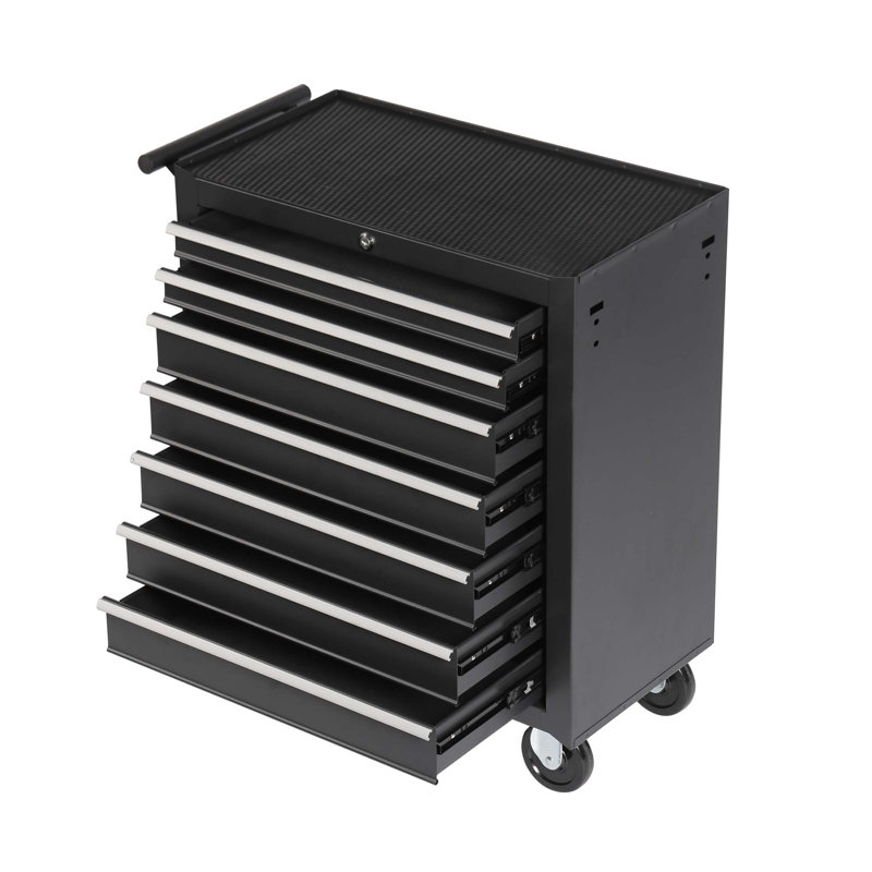 Coffre à outils roulant avec boîte à outils à 7 tiroirs avec roues Armoire de rangement multifonctionnelle pour chariot à outils, garage, entrepôt, atelier, atelier de réparation