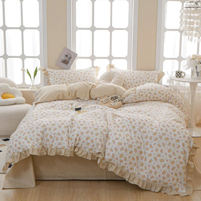 Microfiber Floral Print Comforter Set