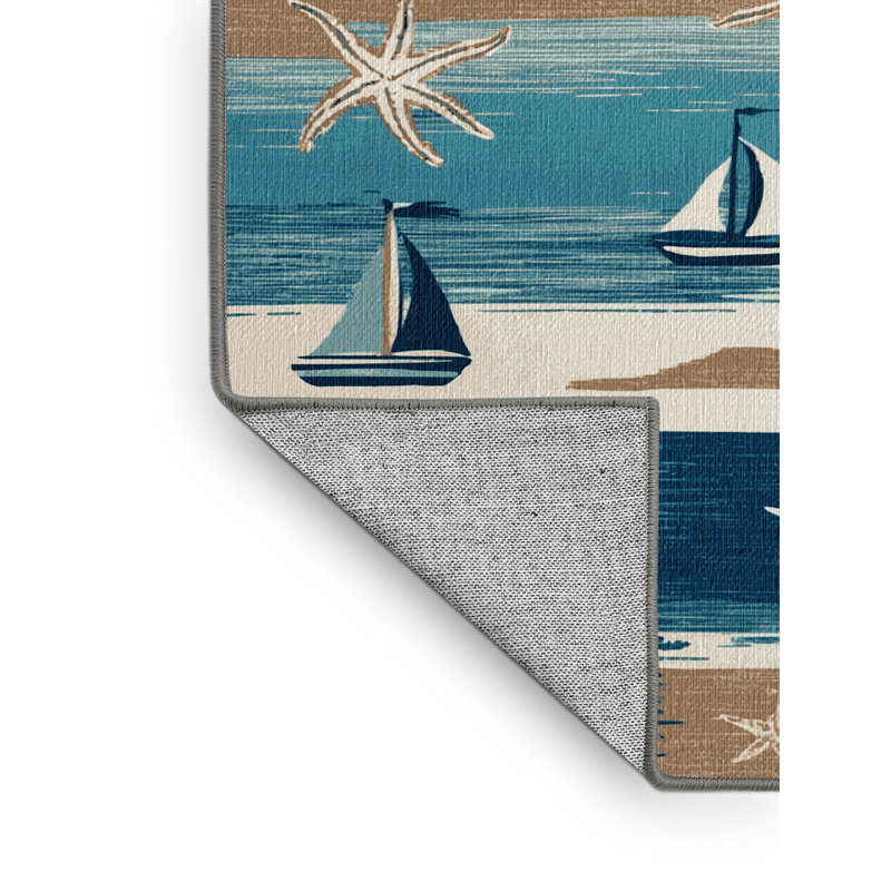  Tapis de style nautique lavable, Tapis de couloir 2 pi x 4 pi