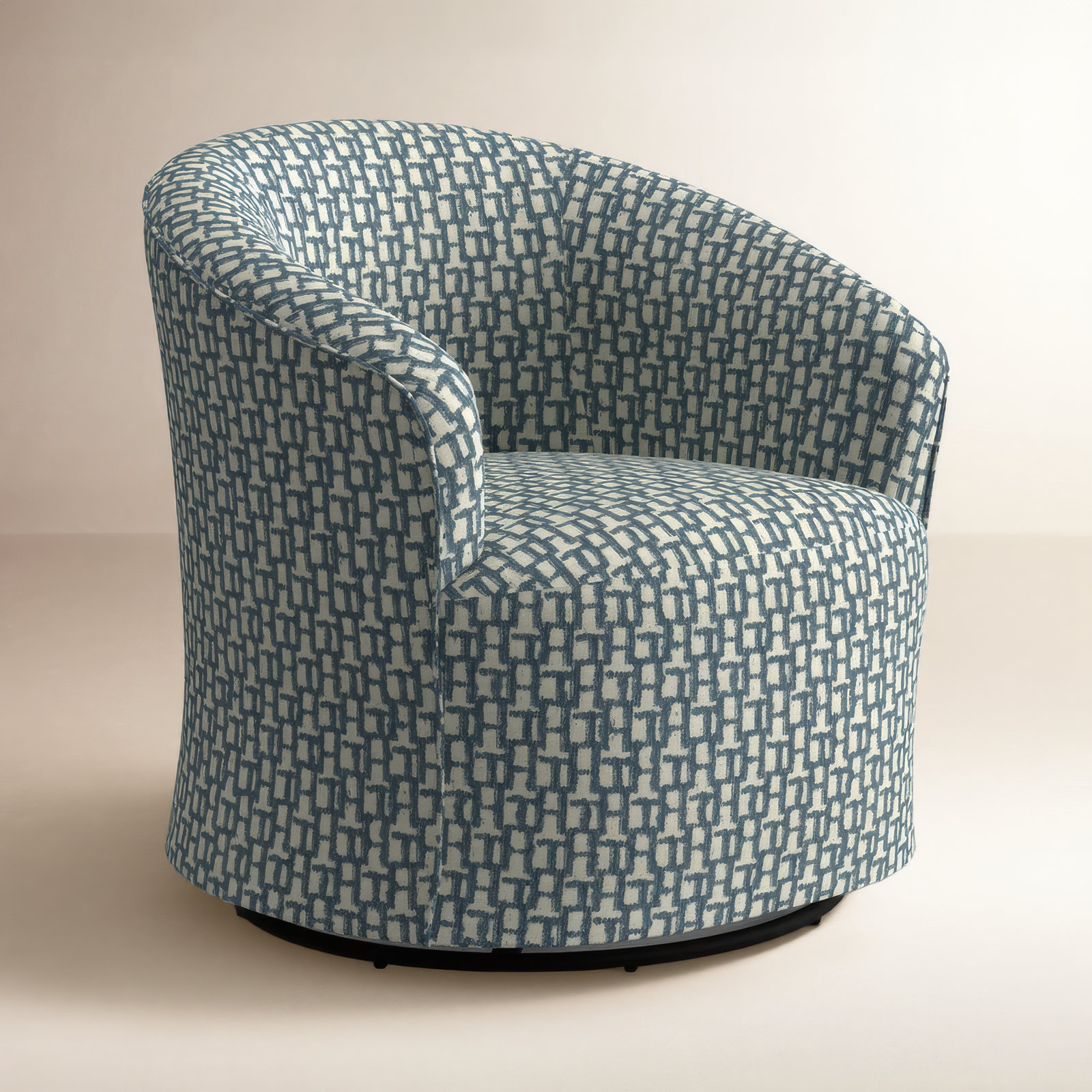 Jude Upholstered Swivel Nursery Chair, Sinatra Chambray Performance