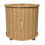 Ensemble de 2 tables de bout cylindriques de style Mid-Century moderne avec station de charge intégrée et porte coulissante, table de chevet ronde à 2 niveaux avec ports USB, table de chevet Osk pour le salon, la chambre à coucher, le vestibule-1836867858
