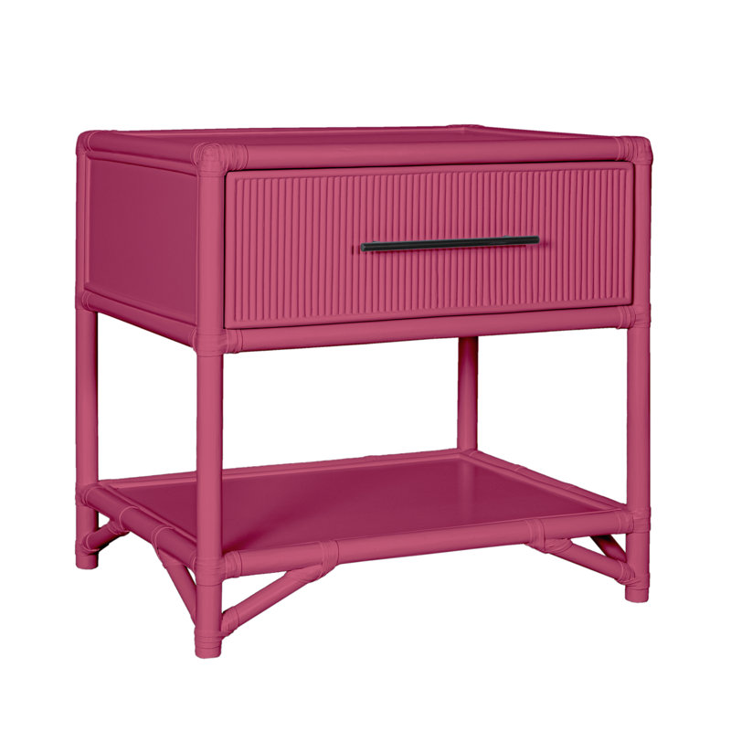 Juno One-Drawer Nightstand, Hot Pink