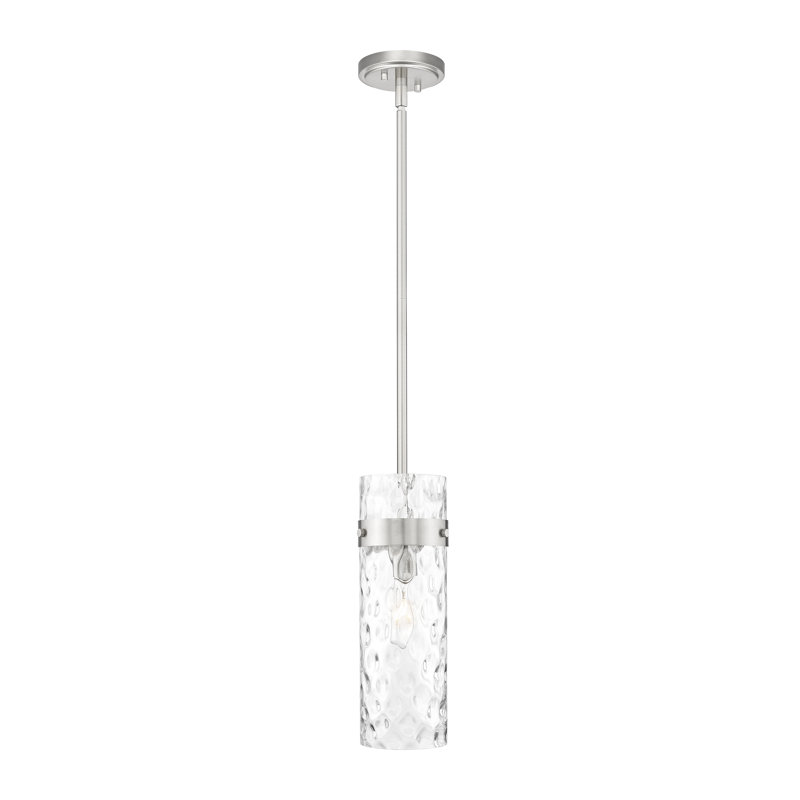 Luminaire suspendu 1 lumière 5,75 pouces Cheryll, Nickel brossé