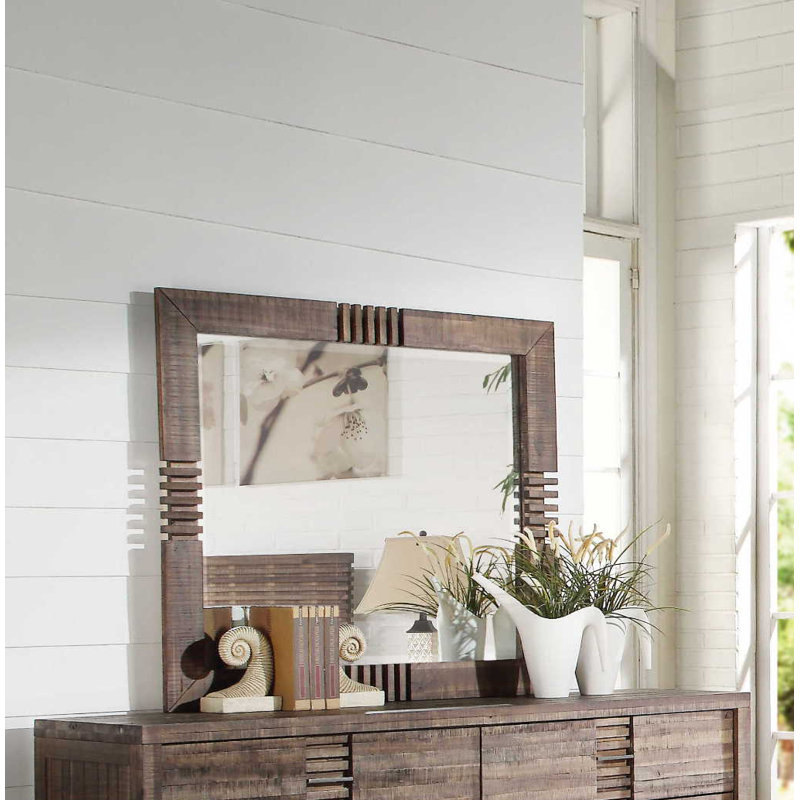 Beatty Wood Flat Wall Mirror
