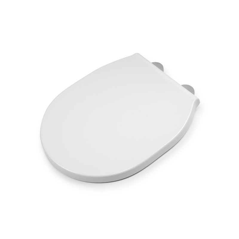 Croydex Bolsena Flexi-Fix Soft Close Toilet Seat - Quick Release Button for Easy Cleaning and Adjustable Hinges with Top and Bottom Fixings Included, Antibacterial Treated Surface (White)