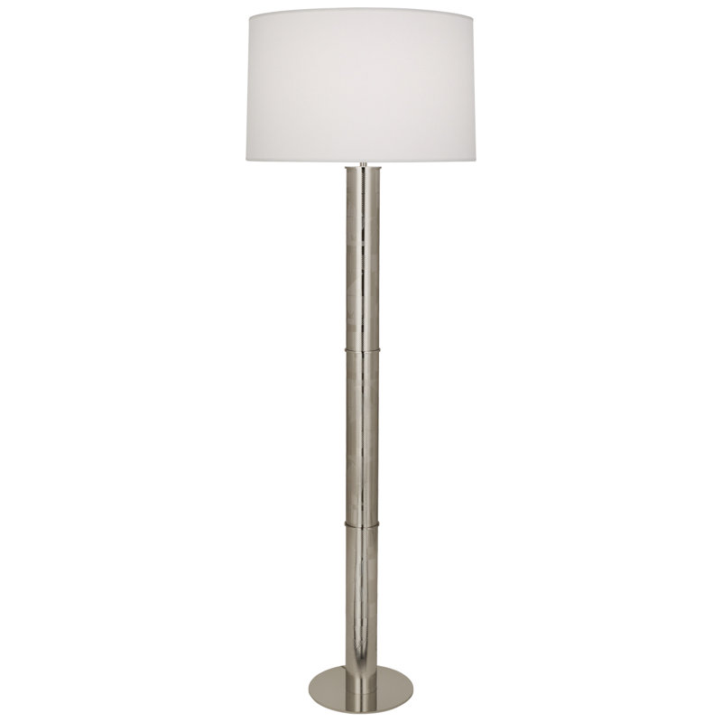 Brut Elegance 62'' Polished Nickel Sleek Floor Lamp with White Shade