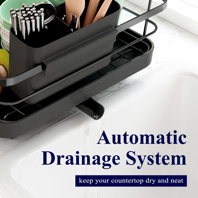 Stainless Steel Dish Rack, Black