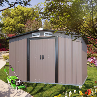 Metal Outdoor Storage Shed with Lockable Door and 4 Vents