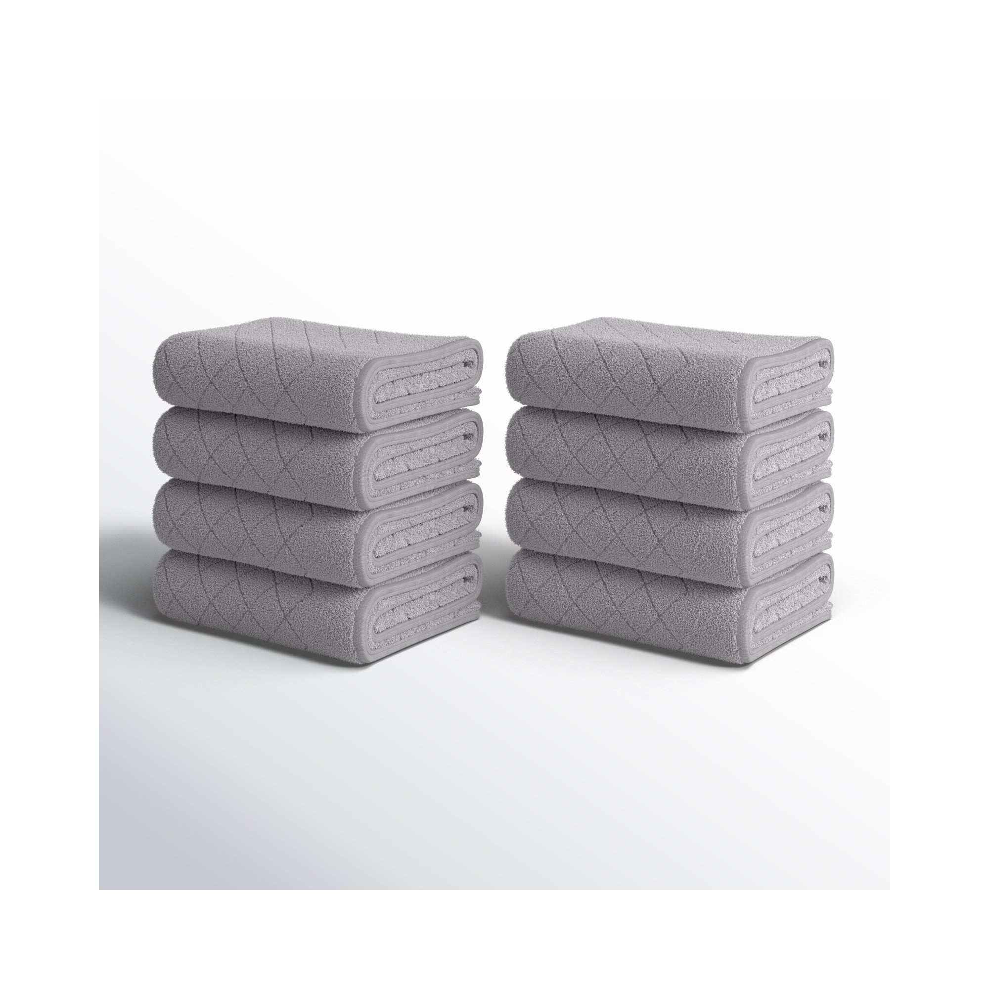 Embry Turkish Cotton Hand Towels, Silver