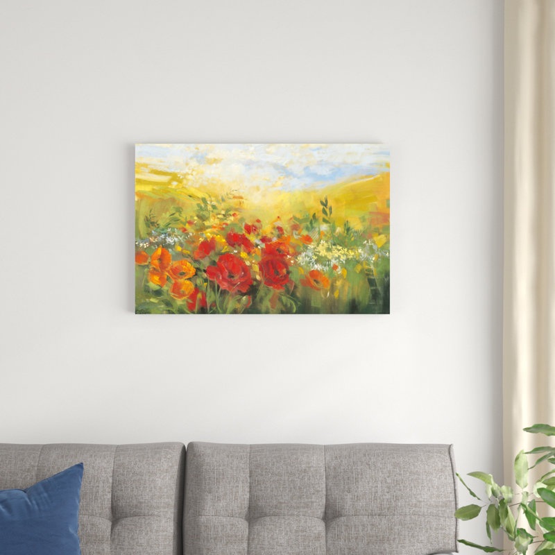 " Oriental Poppy Field Crop ", 20" H x 30" W