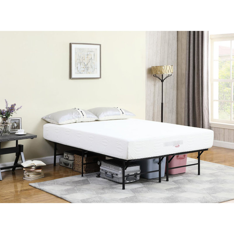 Support de matelas pour grand lit noir, acier, fabrication de support pliable, fabrication en acier robuste, pliable, capacité de 750 lb