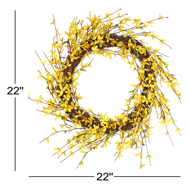 Couronne 22 po Forsythia en polyester