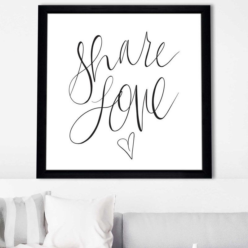 Partage de l'amour (carré) par SD graphiques Studio Print, Cadre noir, H 25,5 po x l 25,5 po x P 1 po