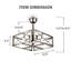 Ventilateur de plafond Franciousha 19,5 po en nickel industriel avec éclairage, 3 vitesses réversible et télécommande