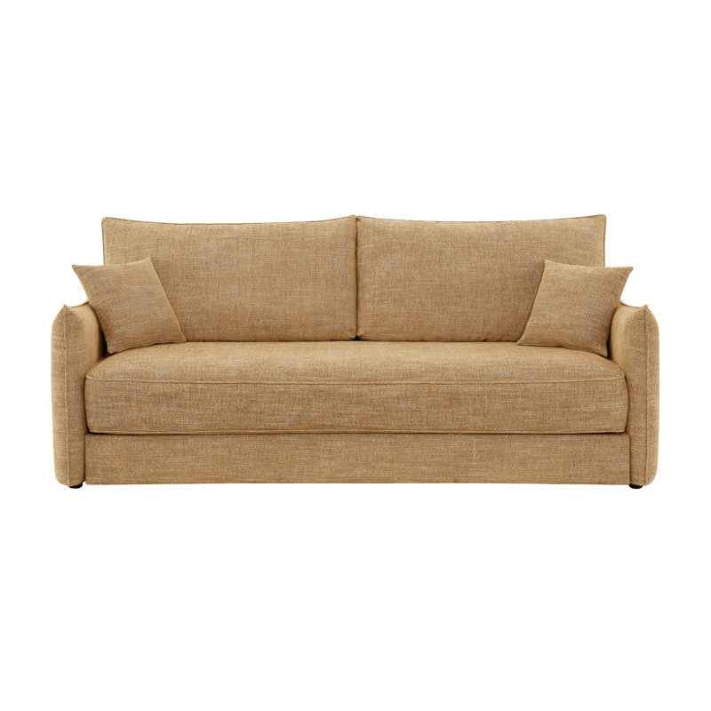 Canapé en chenille avec 2 coussins (peut se transformer en canapé-lit)