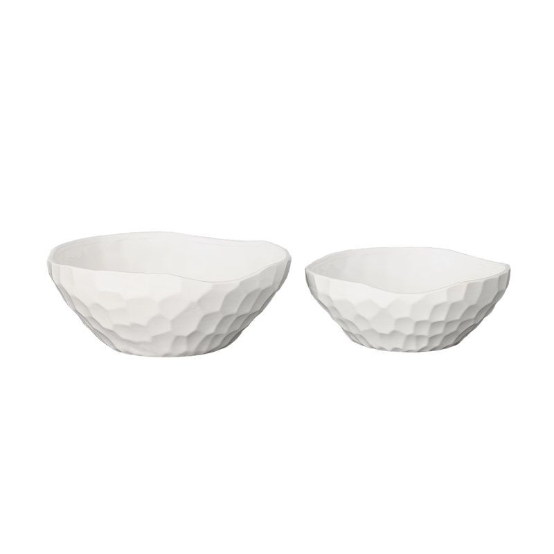Ensemble de deux casseroles en céramique blanc brillant