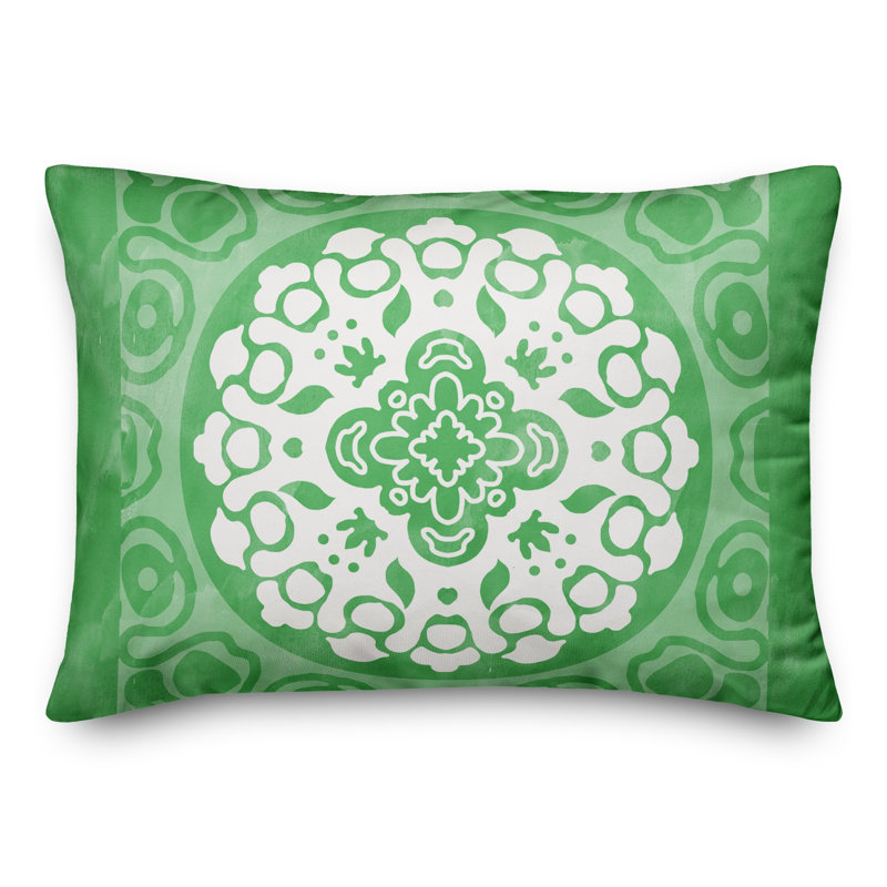Housse et insert de coussin d'extérieur pour l'extérieur, Vert, Floral 2