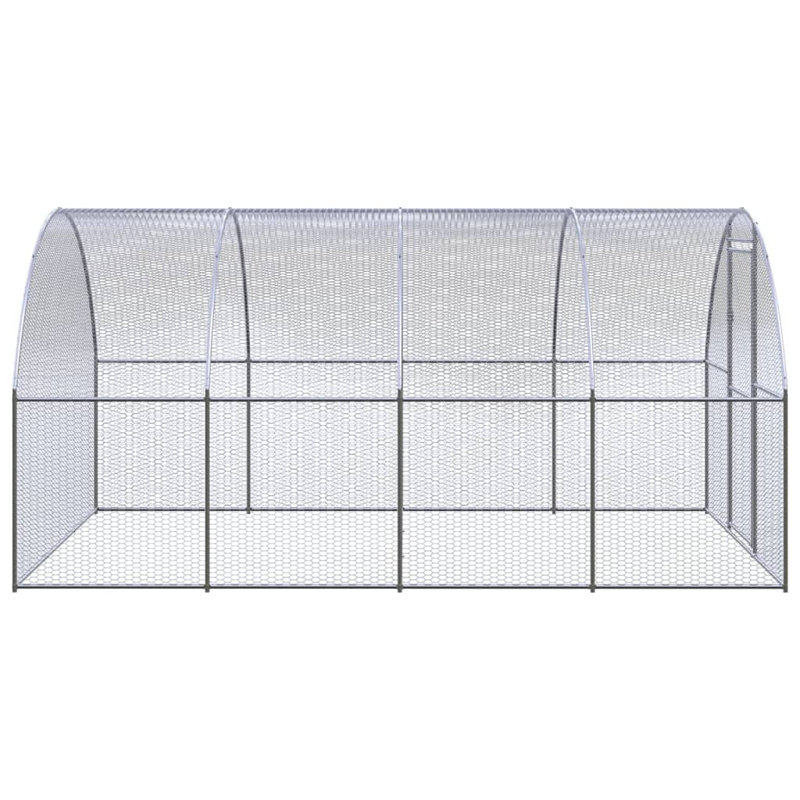 Grand poulailler en acier galvanisé argenté, H 118,1 po x l 118,1 po x P 78,7 po
