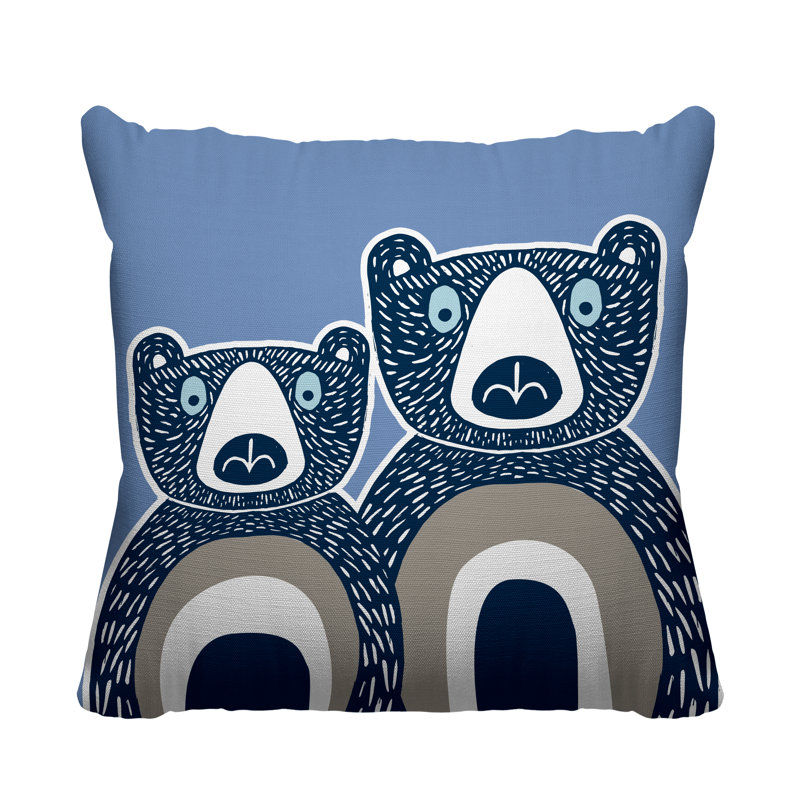 Coussin Berny, 15 po x 15 po, Pervenche, Carré