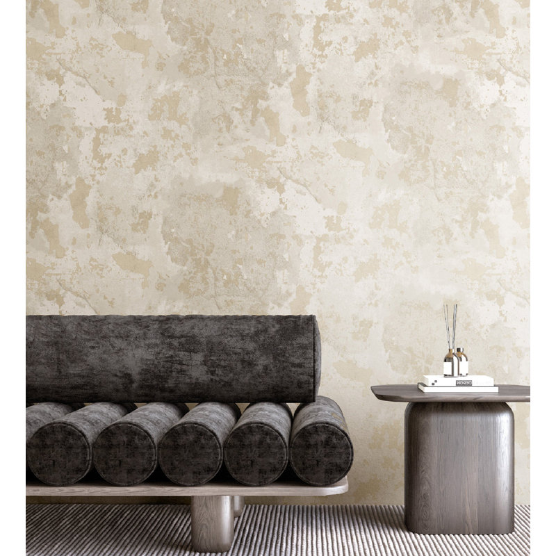 Italian Distressed Marble 32.81' L x 20.87" W Texture Wallpaper Roll, Gray/Beige