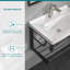 Lavabo de salle de bain console en céramique L 23 po x l 16 po avec un trou de robinet et une base de support Mocoloo-125360023-125360012