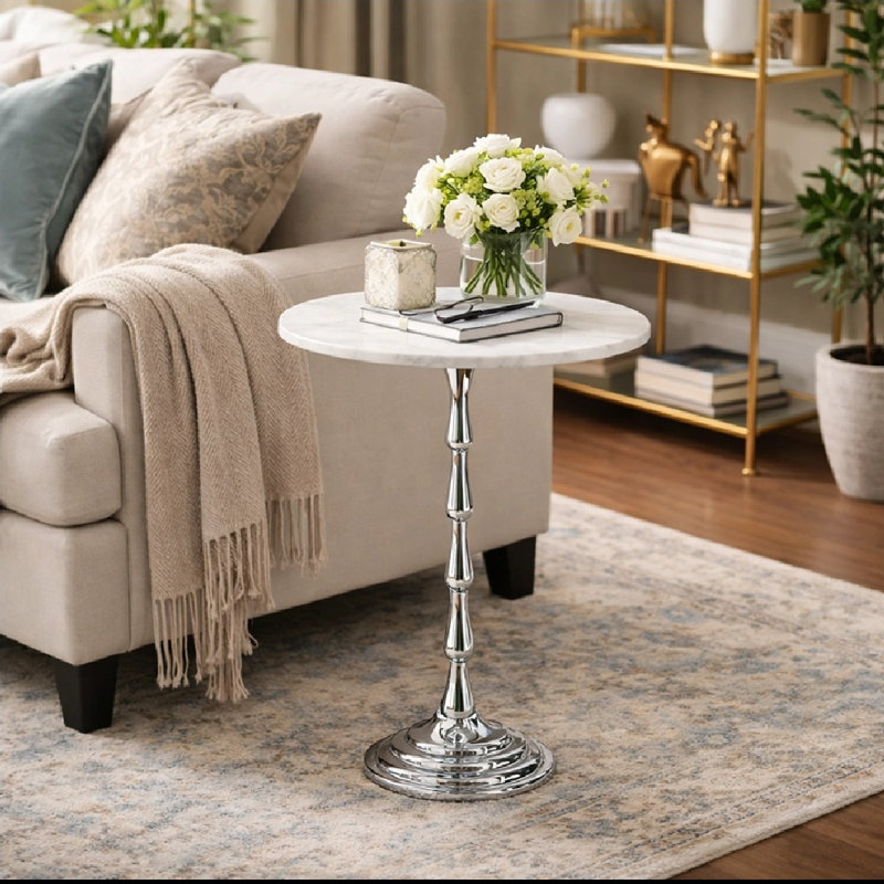 Table de bout d'appoint à piédestal Glam