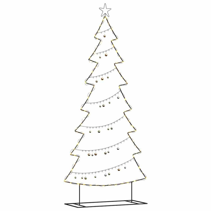 Metal Christmas Tree with Stand Black Steel, 210cm H