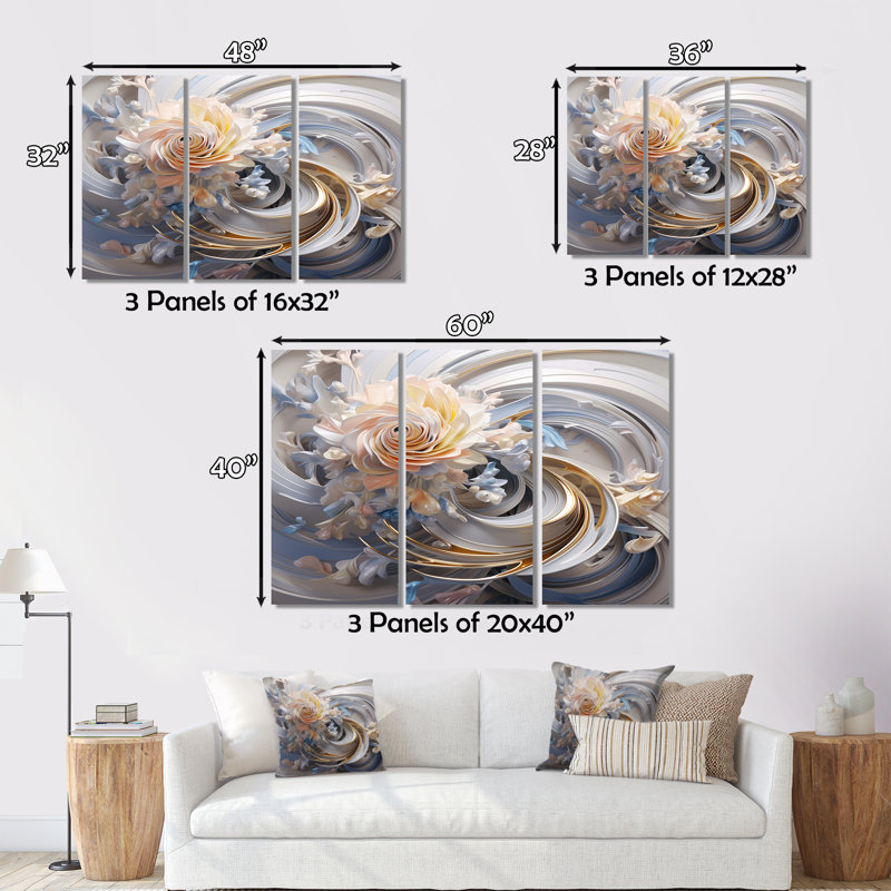 Corbridge - ensemble de reproductions d'art sur toile Fractals, H 28 po x l 36 po x P 1 po