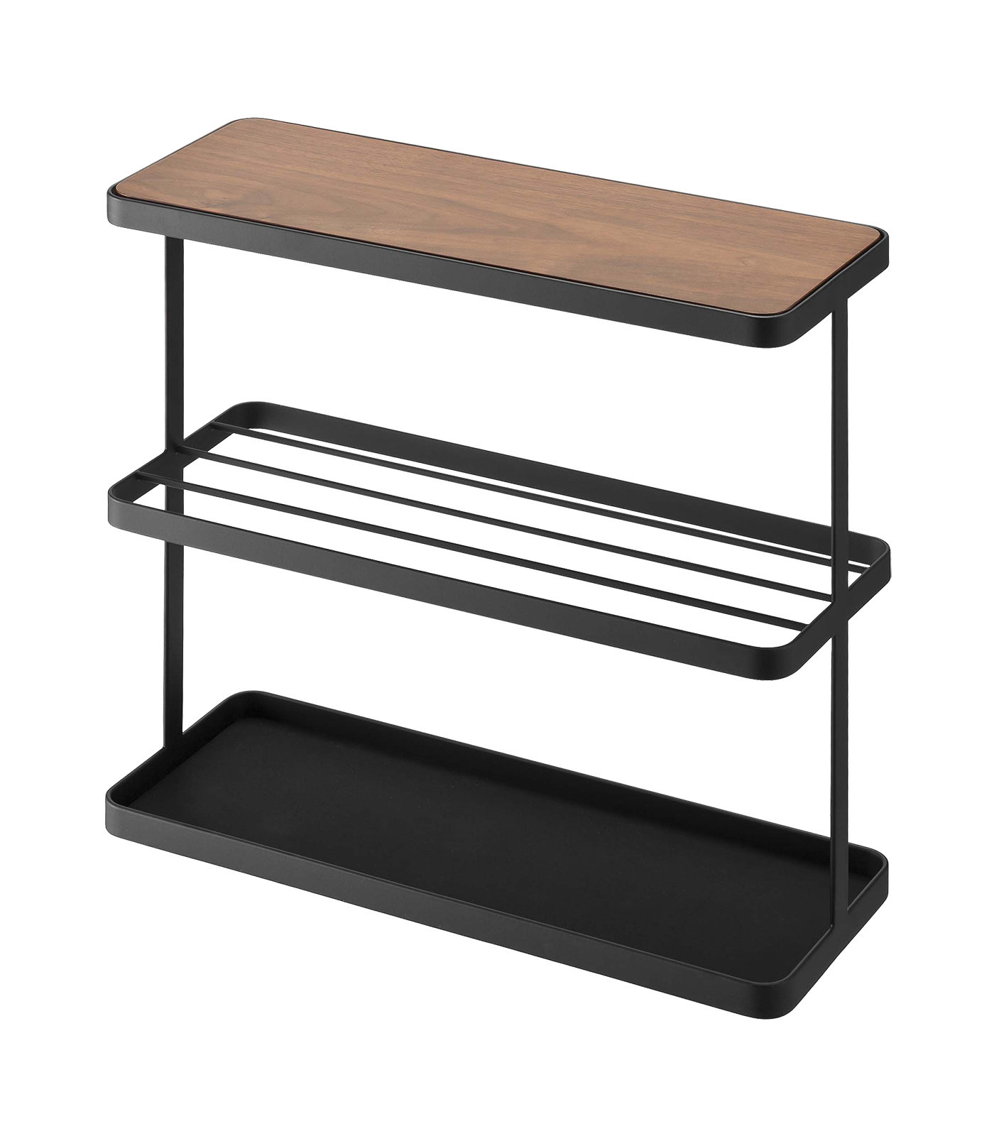 Tower Side Table, Dark Brown Top/Black Base
