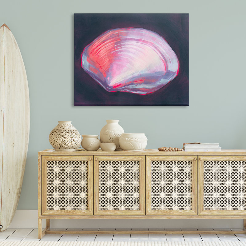 «Pink Clam on Black» par Grace Popp, H 36 po x l 48 po