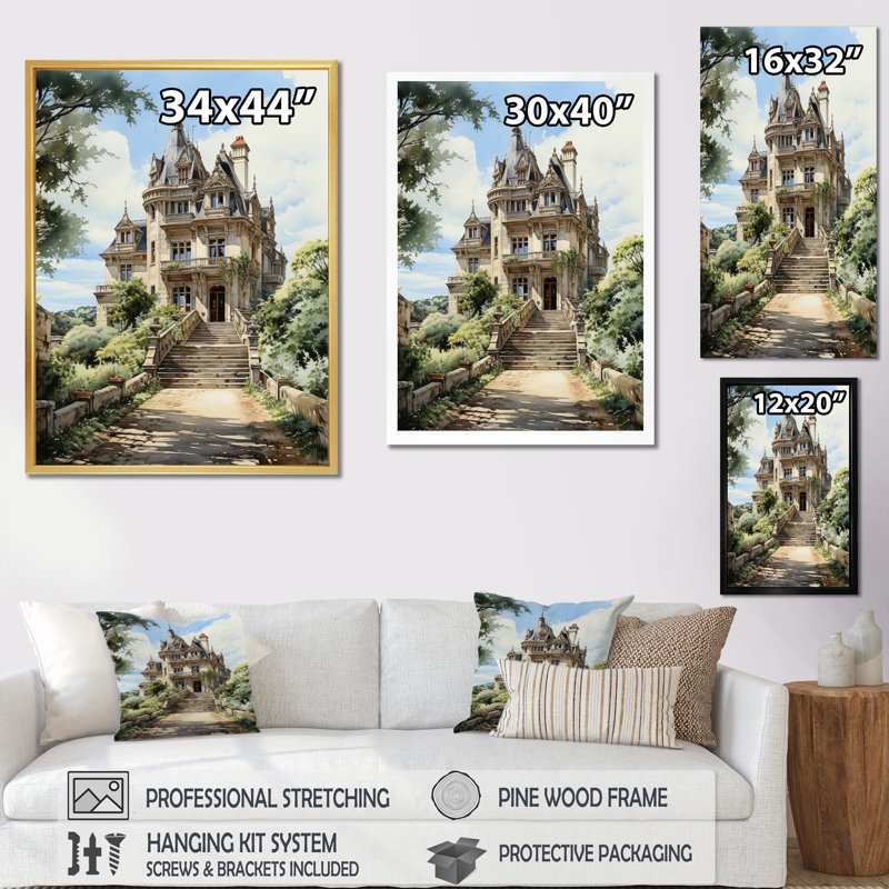 «Vineyard Historic Elegance», reproduction sur toile, H 32 po x l 16 po x P 1 po, Cadre naturel flottant