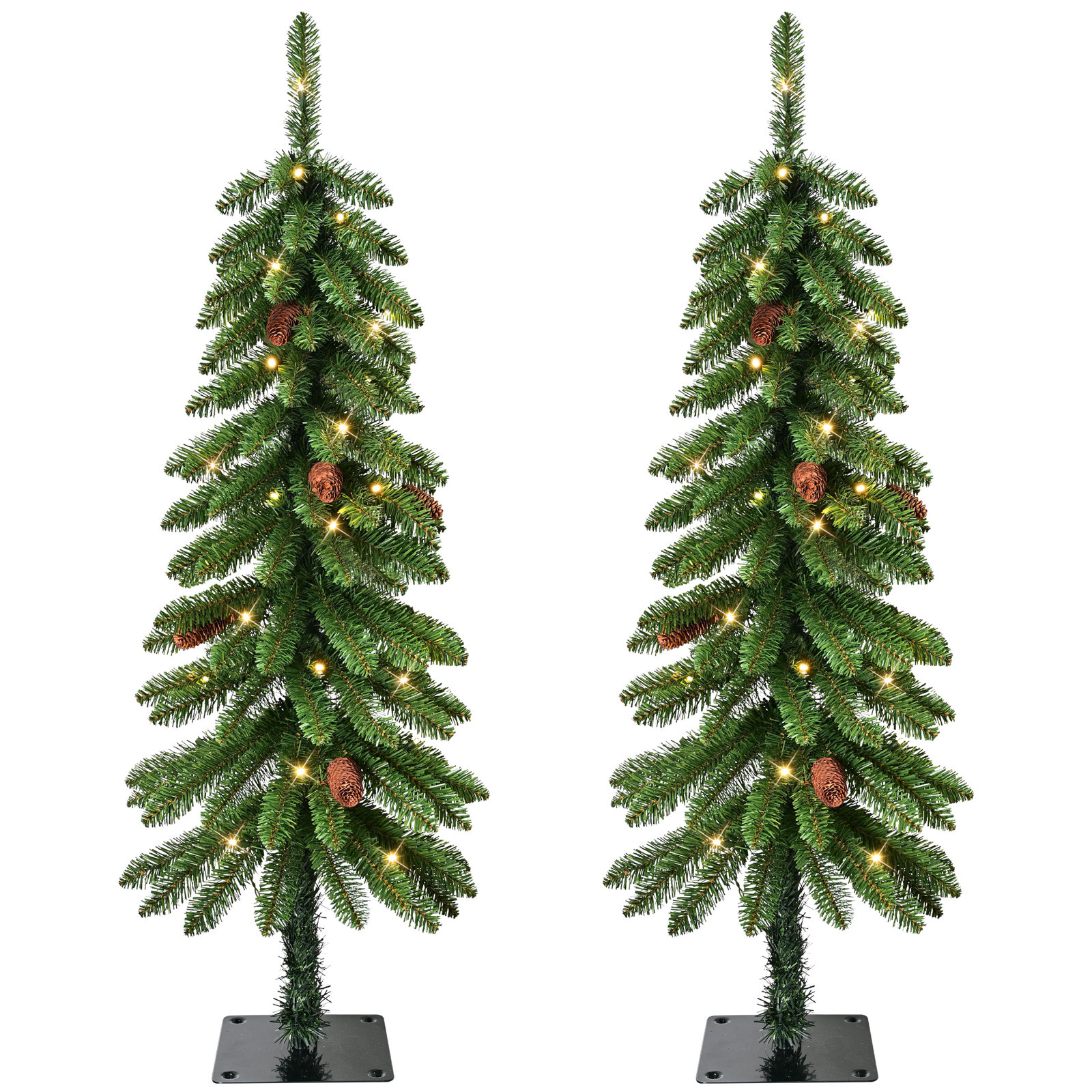 Alpine 4' Pre-Lit Pine Tree