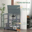 Indoor Cat Enclosure, 39" Wooden With Wheels, Grey - Multi-Level Platforms, & Flap Door For 2 Cats Up To 12 Lbs Collected Altogether House, Enclosure On Wheels Pounds Accumulated In Aggregate