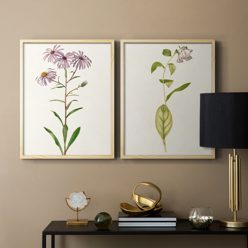 Mauve Garden Flowers III - reproduction encadrée de qualité supérieure - prête à être accrochée - aucun clou requis - aucun clou requis