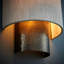 Beedle Steel And Fabric Flush Mounted Sconce