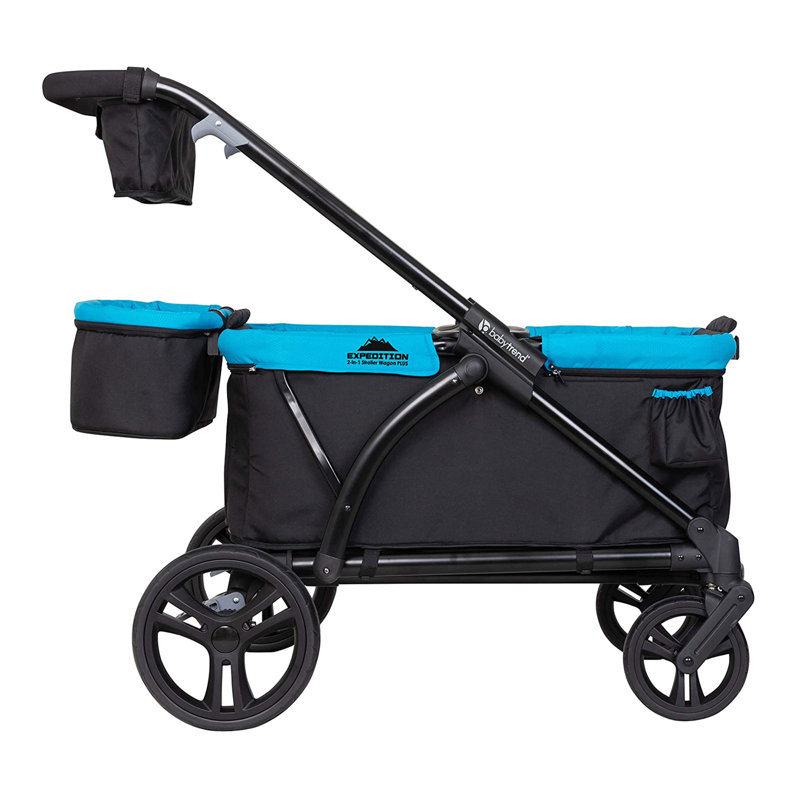 Baby Trend Foldable 4 Wheel Multi-Child Stroller with Storage, Blue/Black