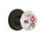 Classic Rosette with White Rose Porcelain Door Knob-123820202