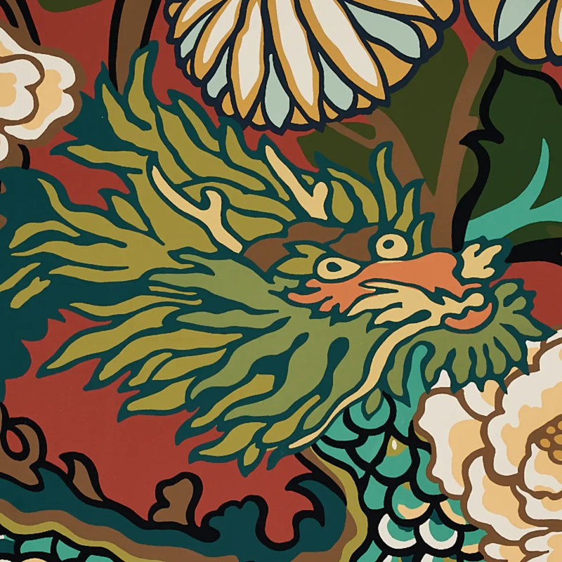 Chiang Mai Dragon Wallpaper, Lacquer
