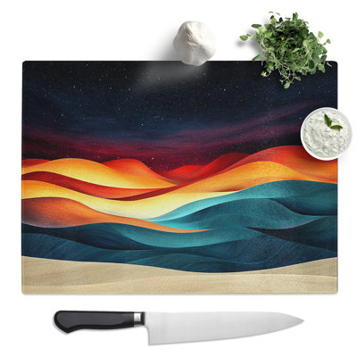 Abstract Desert  Glass Chopping Board