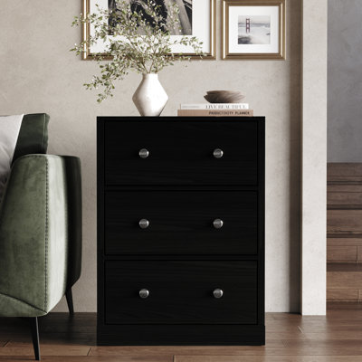 3 DRAWERS CABINET IN BLACK