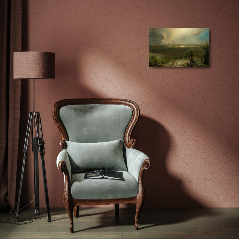 "Jérusalem à partir du Mont des Oliviers" par Frederic Edwin Church - Art sur toile tendue avec châssis, H 18 po x l 14 po