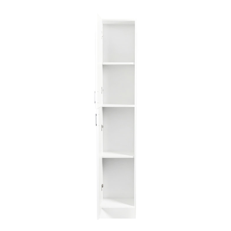 Armoire autoportante blanche avec tablettes pour rangement de cuisine spacieux
