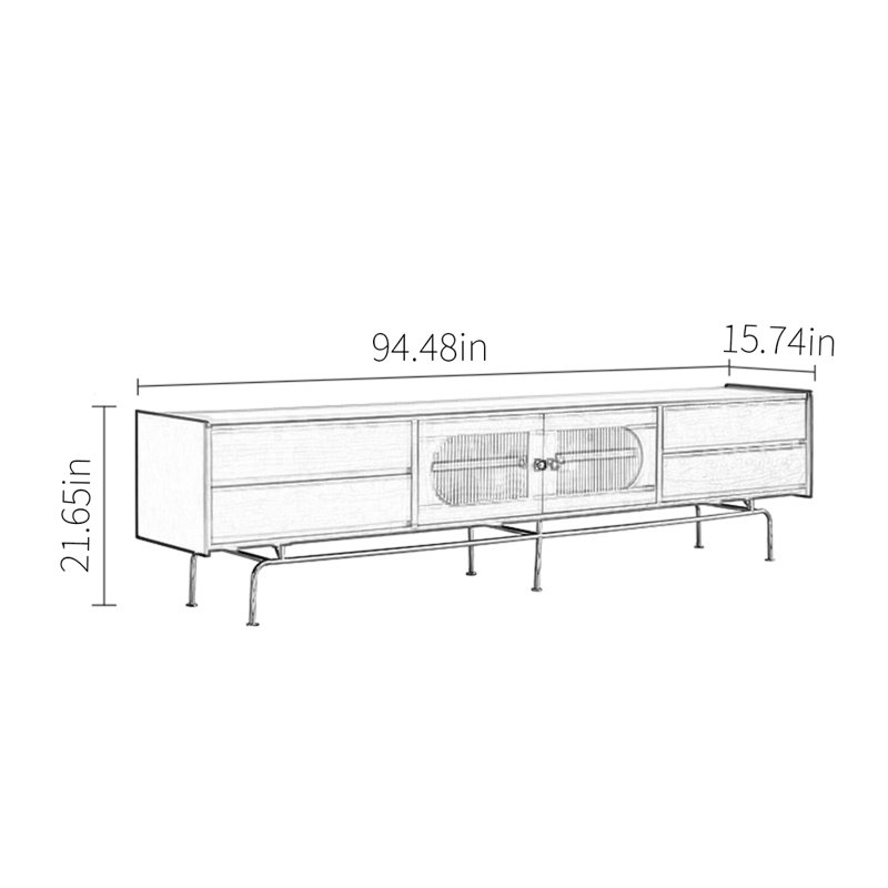 Nouveau meuble télé de style rétro, H 21,65 po x L 94,48 po x l 15,74 po