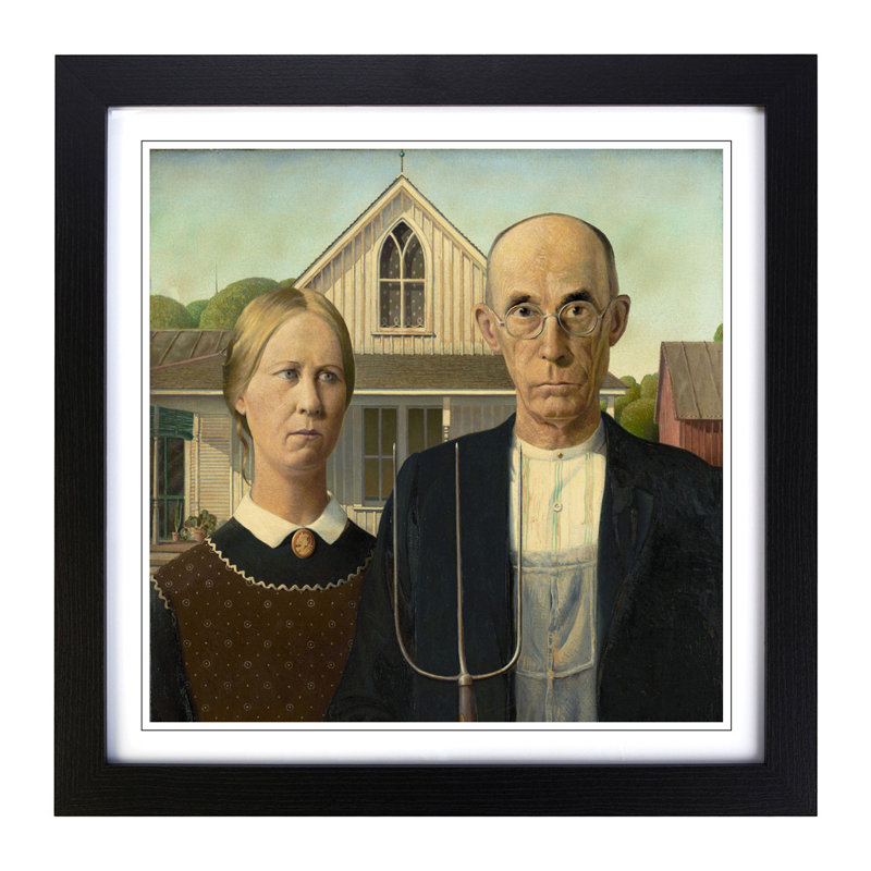 Grant Wood - Single Picture Frame Painting, Black