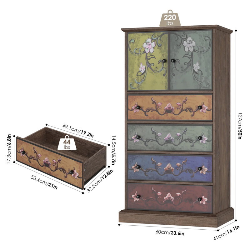 50'' H 4 - Drawer Dresser