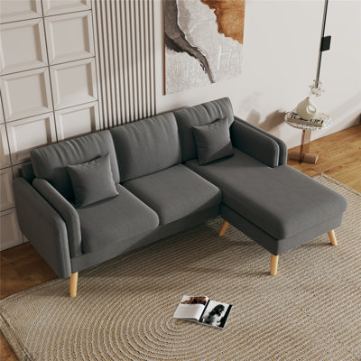 84.6"" Wide L-Shape Reversible Sofa And Chaise -  Corrigan StudioÂ®, ED0A2DF7189444FCAD0E0056FEEDCB5E