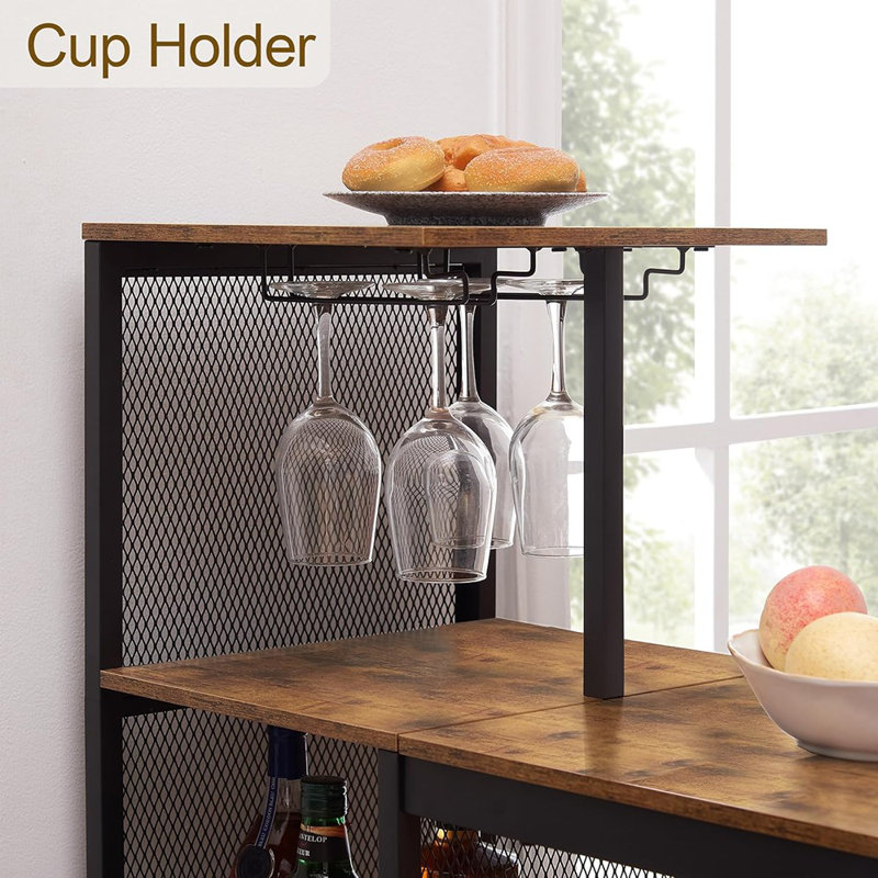Ensemble de table et chaises de bar 3 pièces pour 2 personnes, avec tablettes de rangement, porte-gobelet, support à vin et tabourets rembourrés en cuir synthétique, brun - ensemble 3 pièces / taille compacte / bois et cuir synthétique / barre moderne