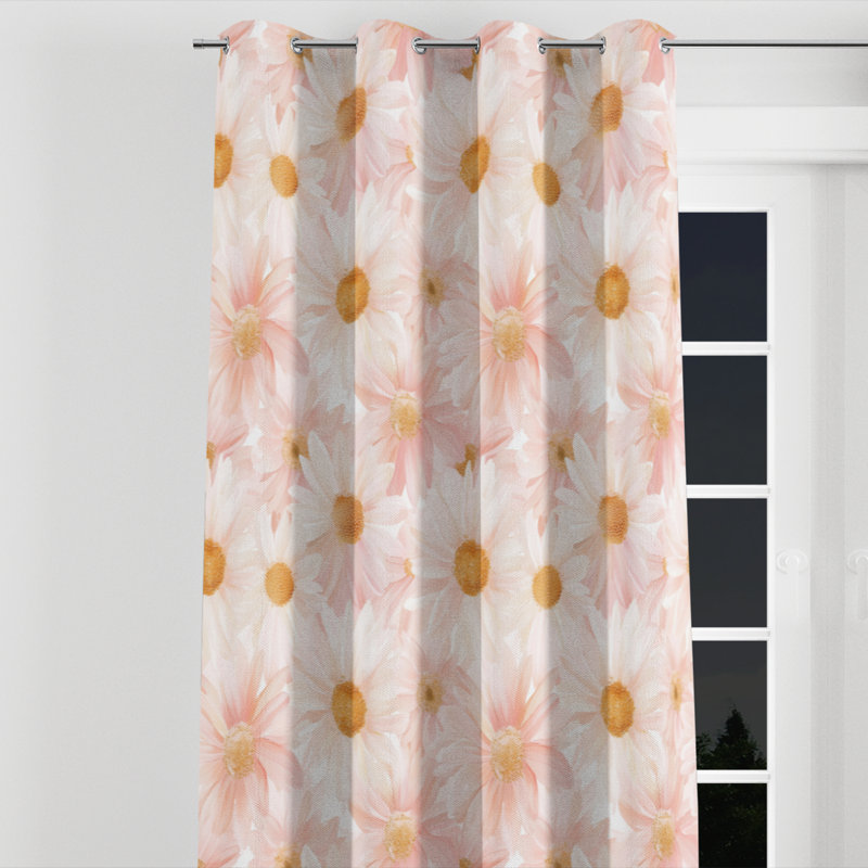 Rideau obscurcissant Flowers For Girls, L 52 po x L 90 po, Œillets argentés